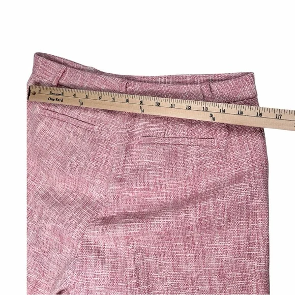 Lauren Ralph Lauren Pink Tweed Shorts Size 8 High Waist Tailored Chic - Picture 4 of 10
